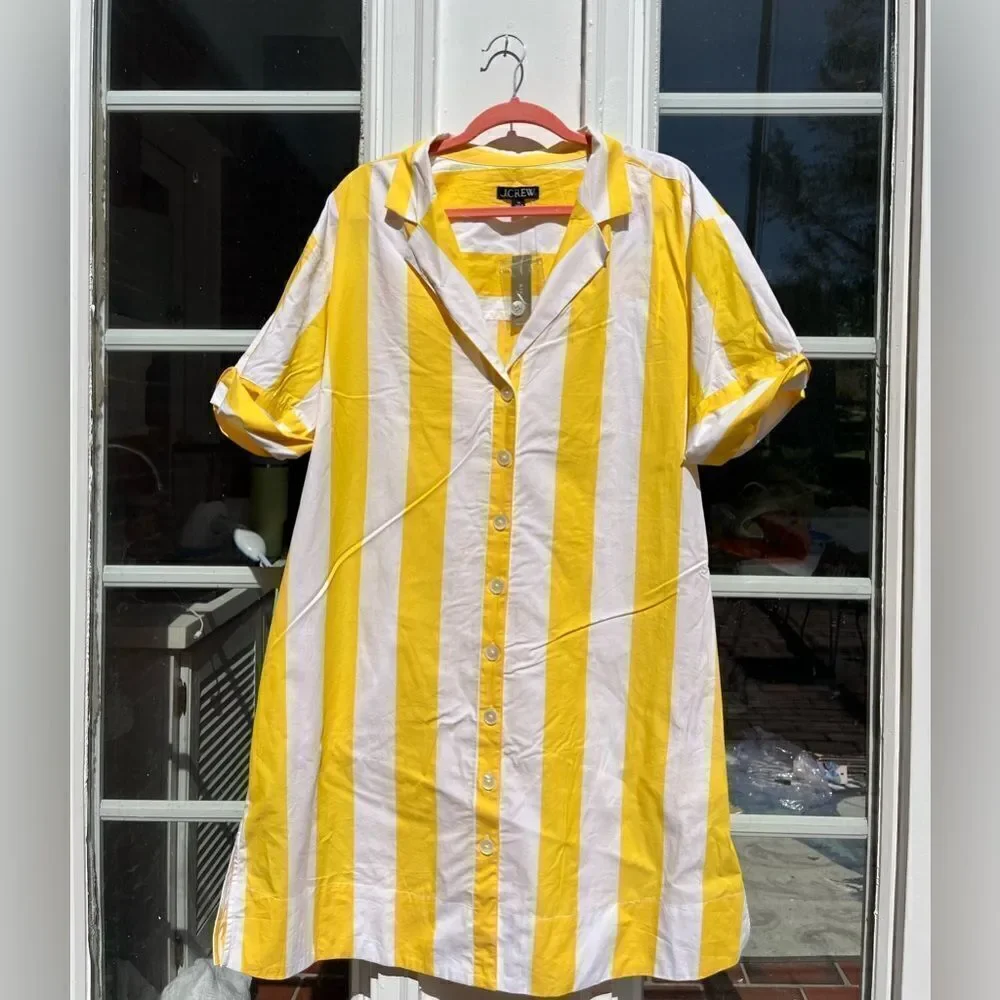 J Crew Allegria Striped Shirtdress NWT